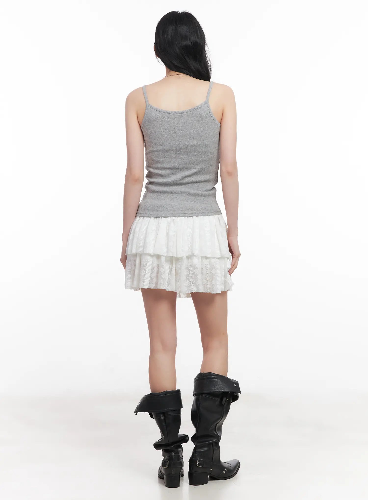 Lace Ruffle Mini Skirt CU510