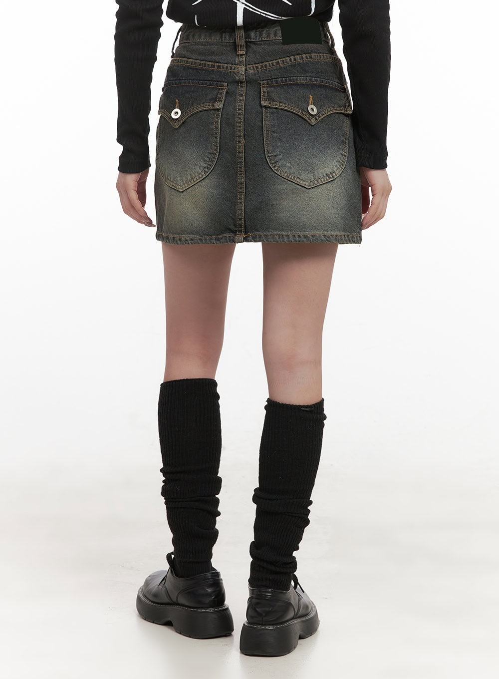 Washed Denim Mini Skirt CJ517