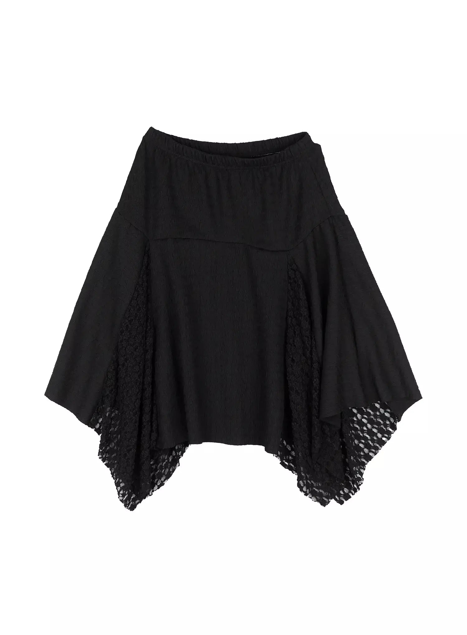 Lace Asymmetric Midi Skirt IU525