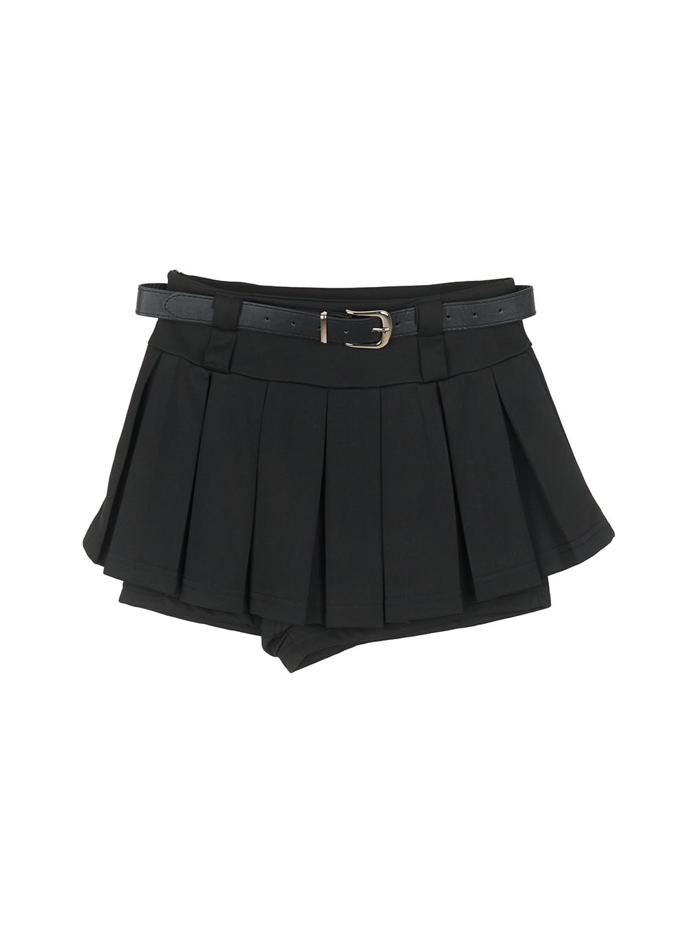 Belt Pleated Mini Skirt IA524
